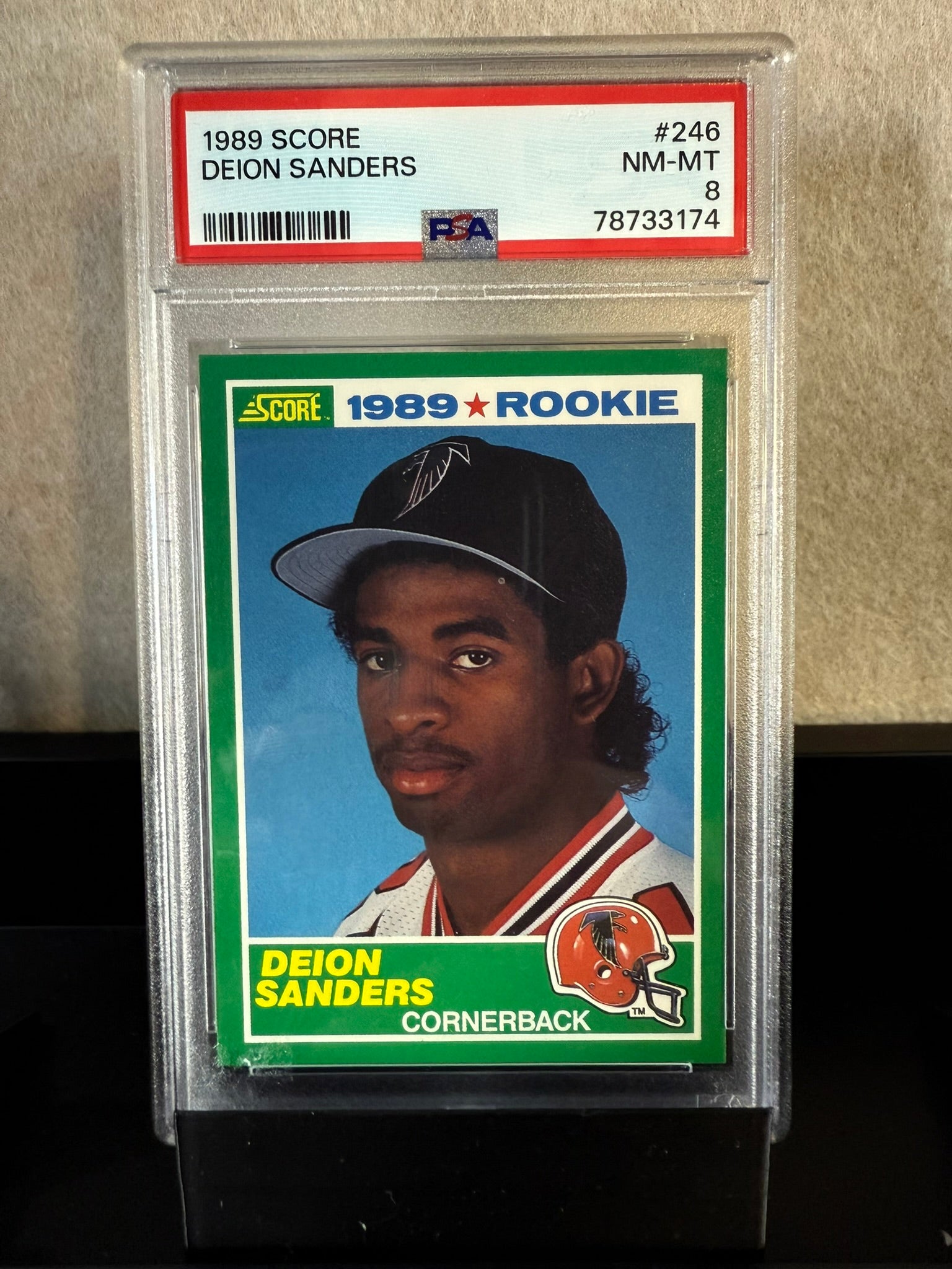 1989 Score Deion Sanders Rookie Card #246 – PSA 8 NM-MT