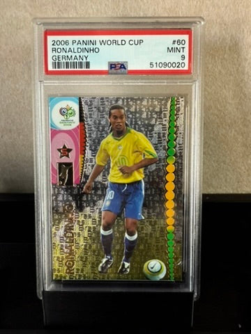 2006 Panini World Cup Ronaldinho #60 – PSA 9 Mint – Brazil Legend