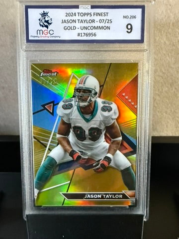 2024 Topps Finest Jason Taylor – Gold Uncommon /25 – MGC 9