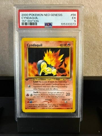 2000 Pokémon Neo Genesis – Cyndaquil #56 – 1st Edition – PSA 5 (EX)