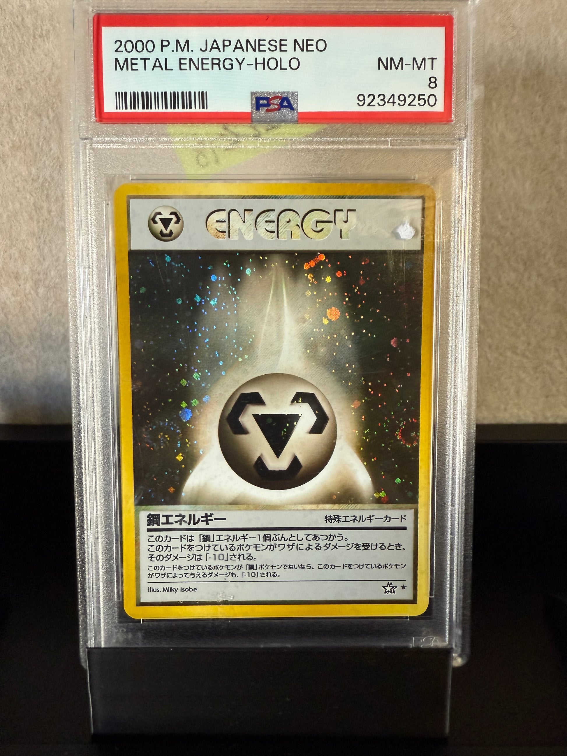 2000 Pokémon Japanese Neo – Metal Energy Holo – PSA 8 NM-MT