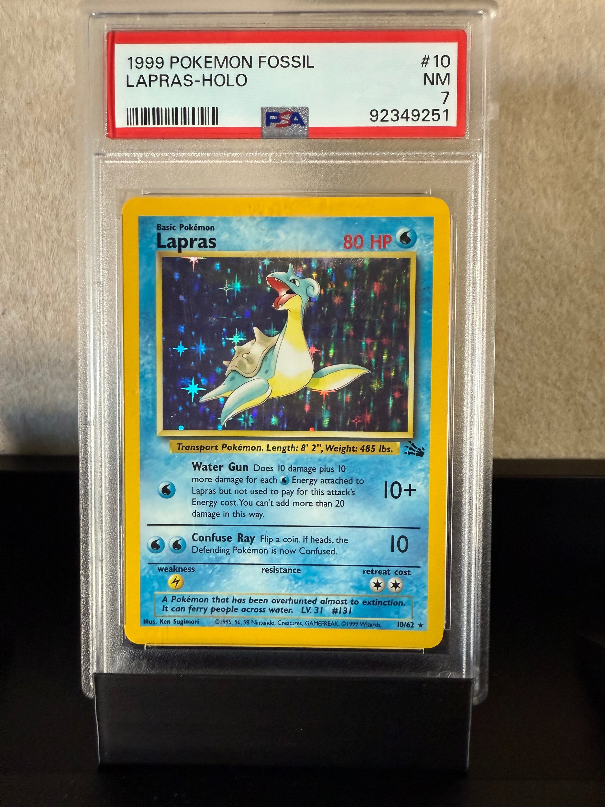 1999 Pokémon Fossil Lapras Holo – PSA 7 Near Mint – Vintage WOTC