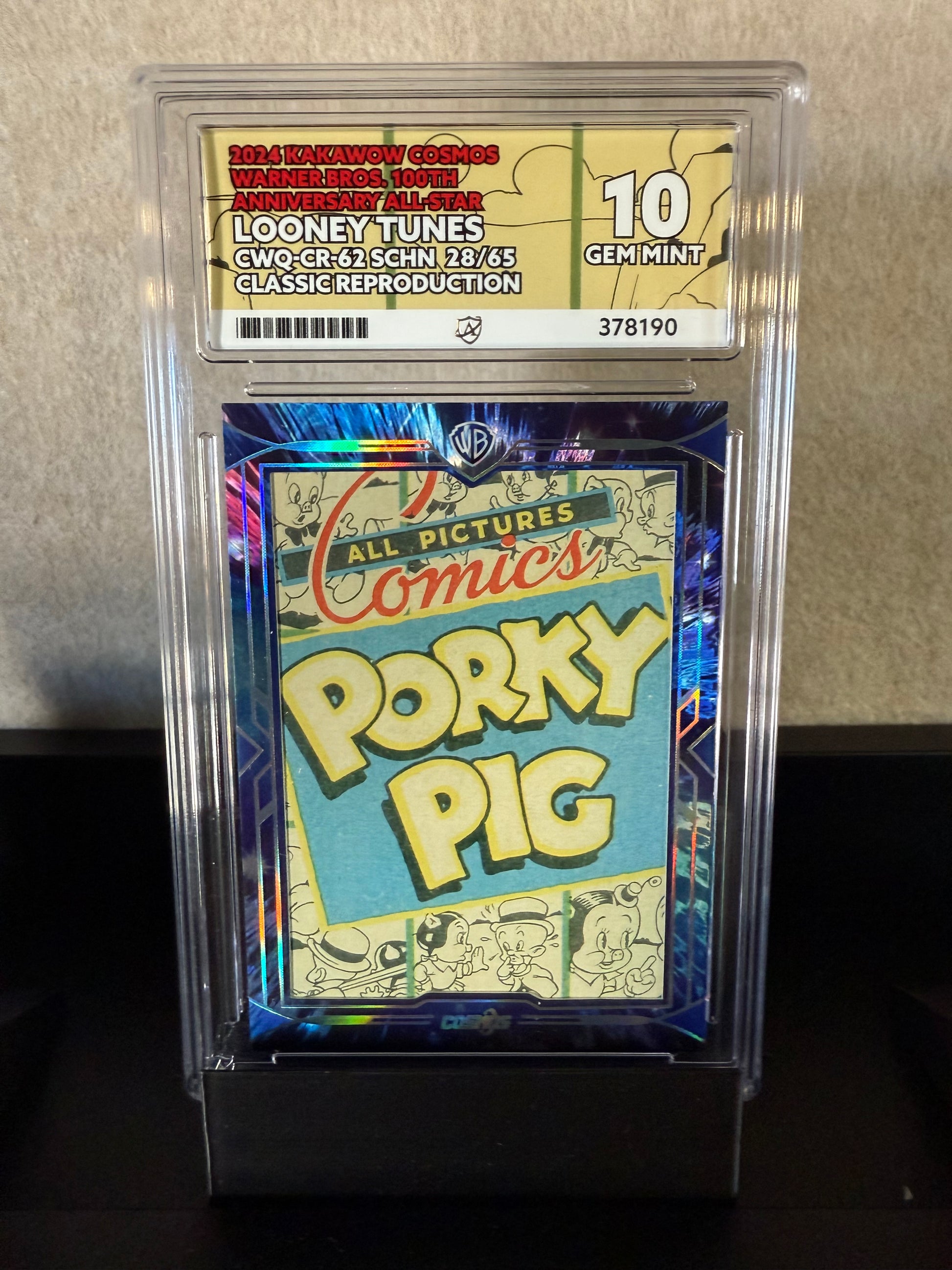 2024 Kakawow Cosmos Looney Tunes Porky Pig #28/65 – Warner Bros 100th Anniversary – GEM MINT 10