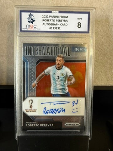 Roberto Pereyra – 2022 Panini Prizm International Ink – Argentina – Autograph – MGC 8