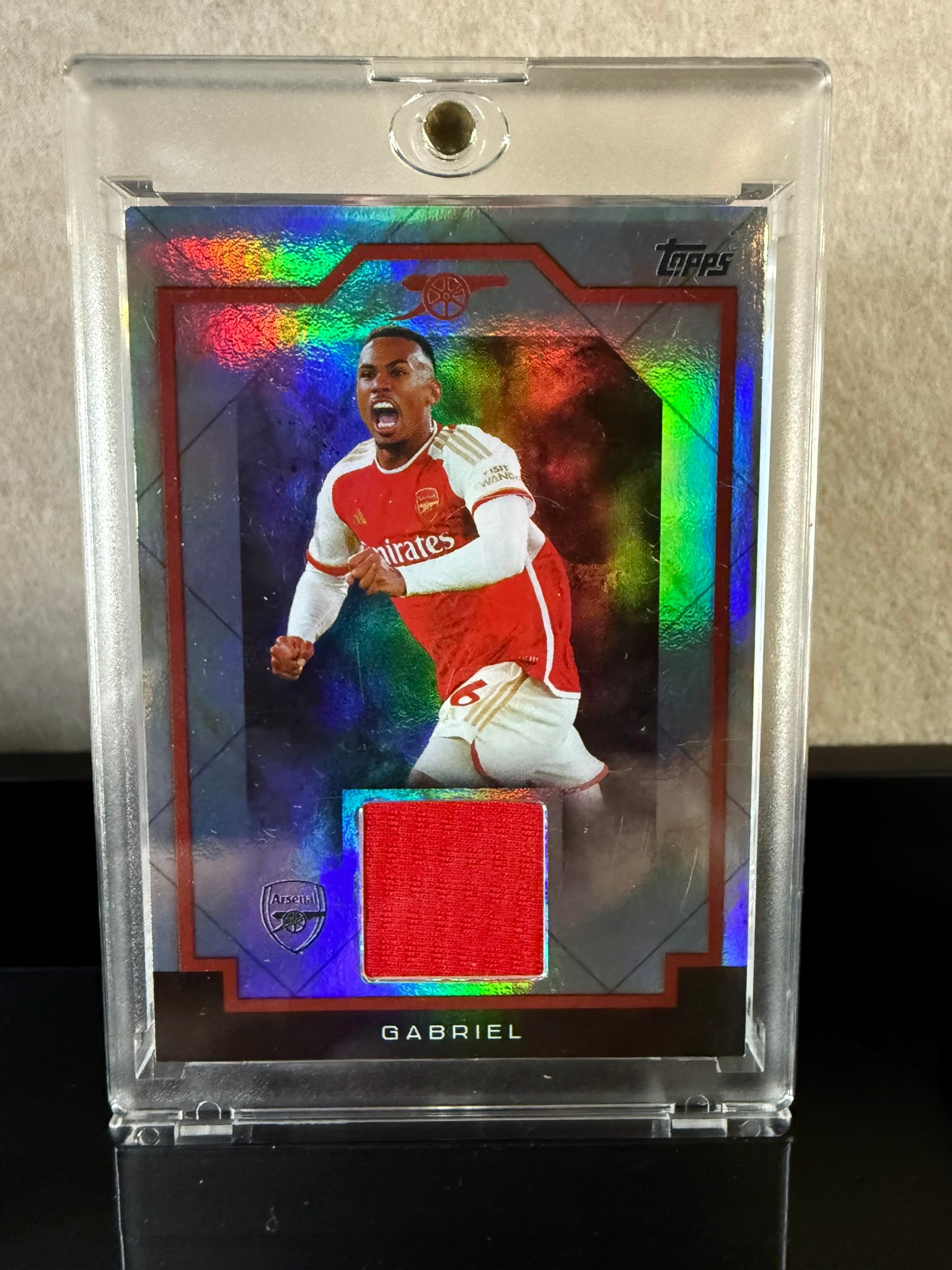Gabriel Magalhães Arsenal Match-Worn Relic – Topps Chrome Refractor – Game-Used Jersey