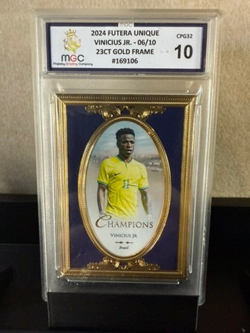 2024 Futera Unique Vinicius Jr. – Champions Gold Frame – 06/10 – MGC 10 GEM MINT – Brazil