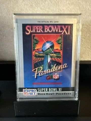 1990 Pro Set Super Bowl XI – Rose Bowl Pasadena – Official NFL Card