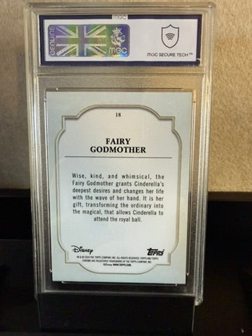 2024 Topps Chrome Disney – Fairy Godmother – Orange Sapphire /25 – MGC 9 Mint