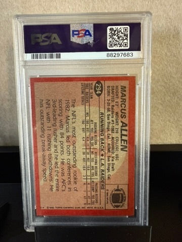 1983 Topps Marcus Allen #294 – PSA 9 Mint