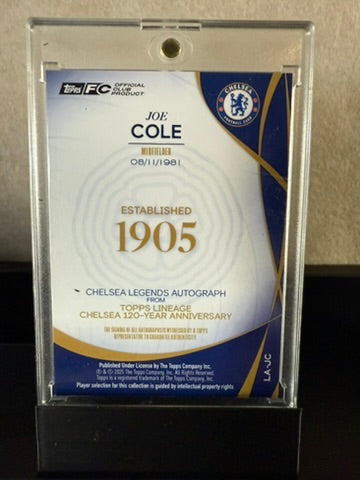 Joe Cole Auto – Topps Lineage Legacy /30 – Chelsea FC Legend – Blue Refractor Autograph