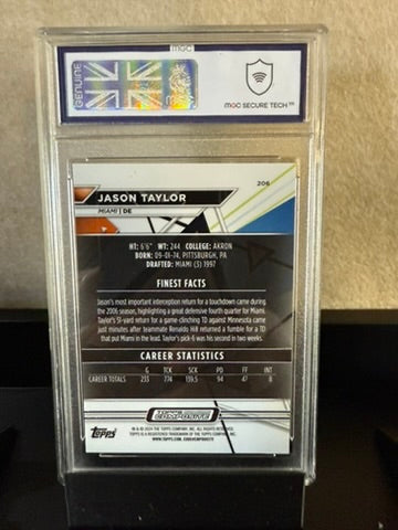 2024 Topps Finest Jason Taylor – Gold Uncommon /25 – MGC 9
