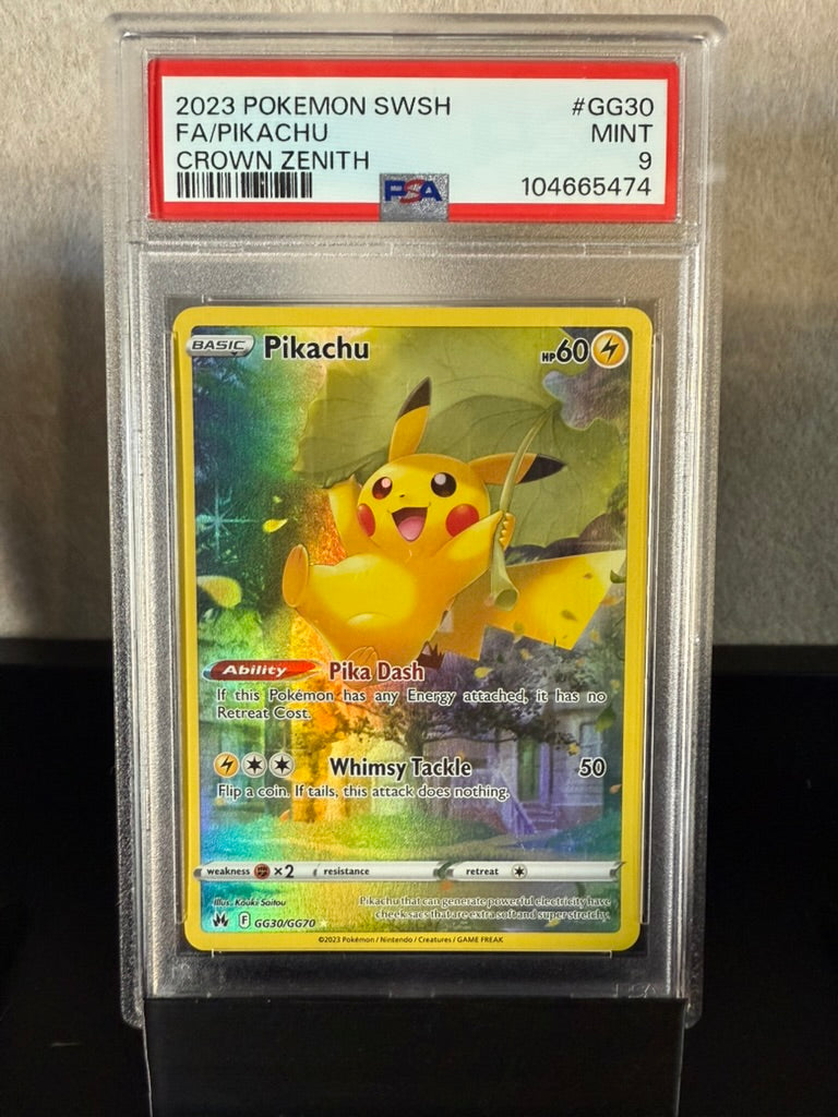 2023 Pokémon Crown Zenith Pikachu Full Art GG30 – Mint 9 PSA