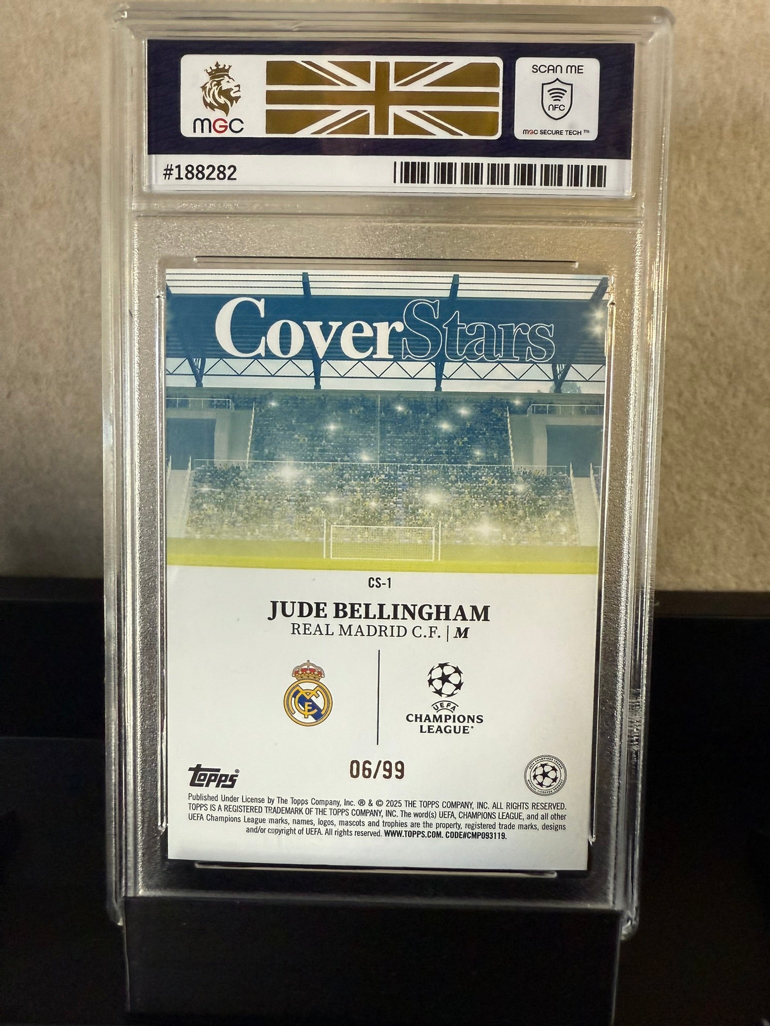 2025 Topps UCC Flagship Jude Bellingham Cover Stars Green /99 – MGC 10 Gem Mint – Real Madrid