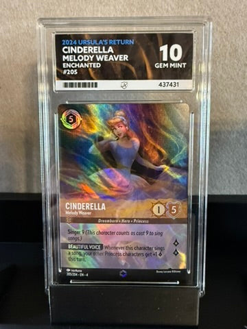 2024 Lorcana Enchanted Cinderella Melody Weaver #205 – Graded 10 GEM MINT