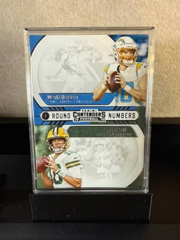 2020 Panini Contenders Round Numbers Justin Herbert & Jordan Love Rookie Card