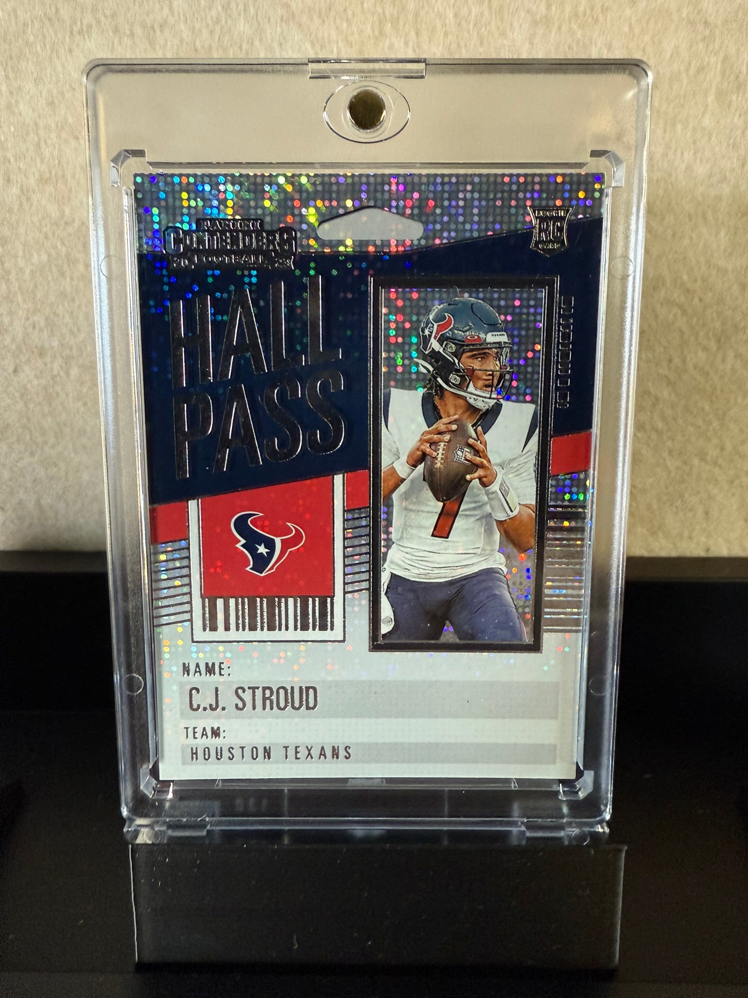 C.J. Stroud Rookie Card – 2023 Panini Contenders “Hall Pass” Holo Foil