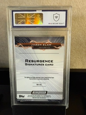 2024 Topps Resurgence Jason Elam – Gold Power Surge Auto /50 – MGC 10