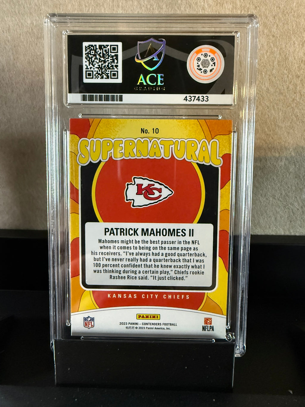 2023 Patrick Mahomes II – Panini Contenders "Supernatural" – MINT 9