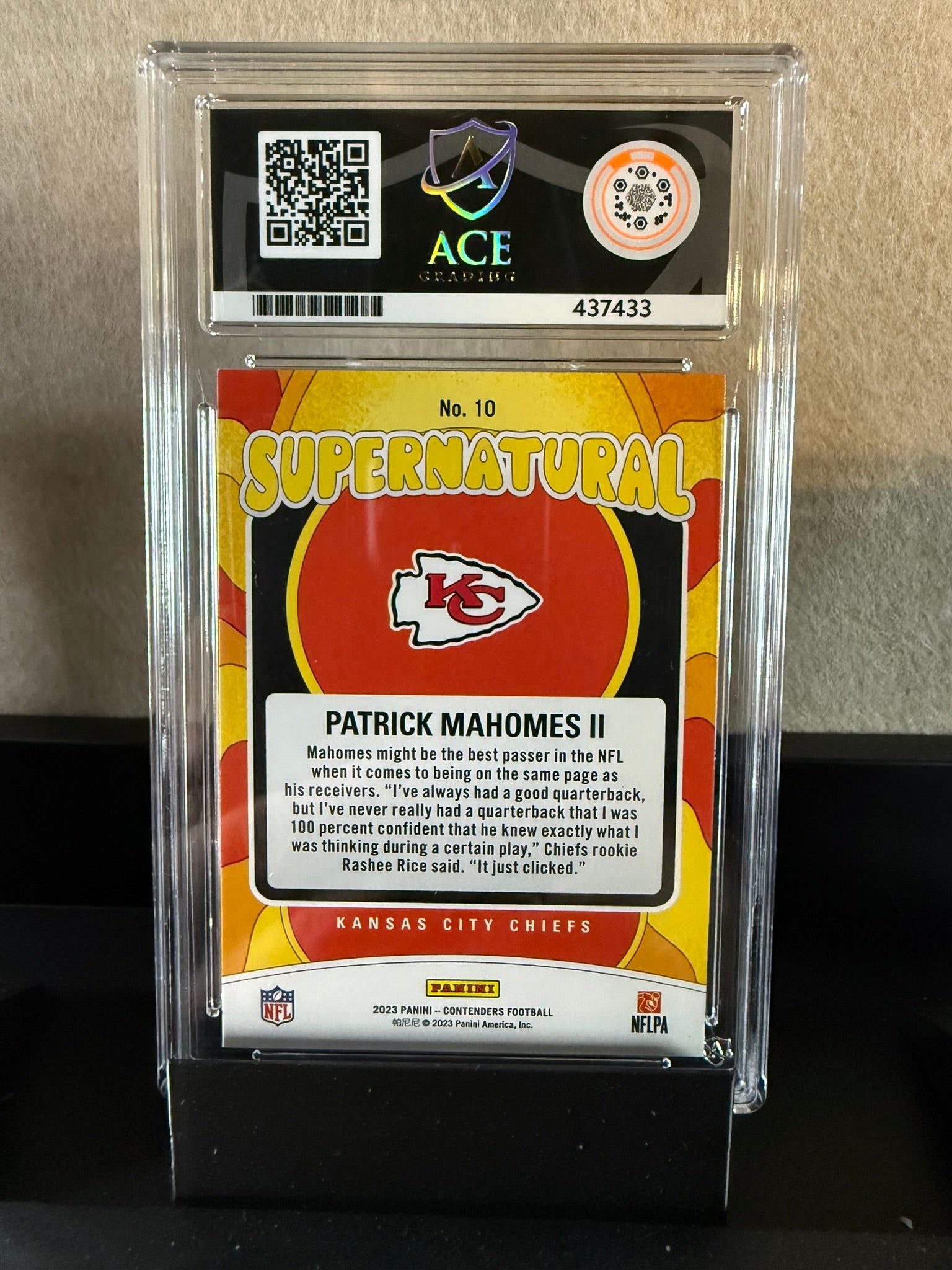 2023 Patrick Mahomes II – Panini Contenders "Supernatural" – MINT 9