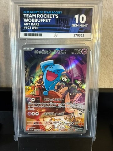 2025 Pokémon – Team Rocket’s Wobbuffet – Art Rare #103 (Japanese) – Graded 10 GEM MINT