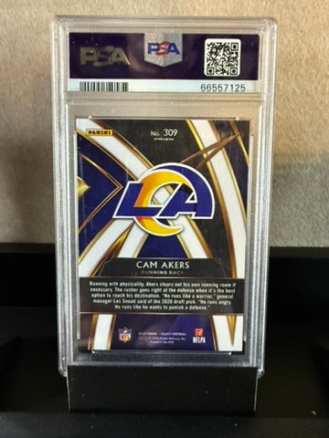 2019 Panini Select – Cam Akers XRC Rookie Prizm Redemption #309 – PSA 10 Gem Mint