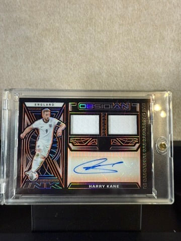 Harry Kane Obsidian Ink Autograph Dual Patch – England – Panini Obsidian