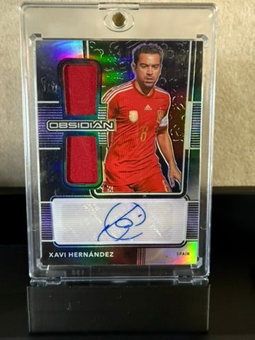 Xavi Hernández Obsidian Auto Patch – Spain Legend – Dual Relic Autograph – Panini Obsidian Soccer