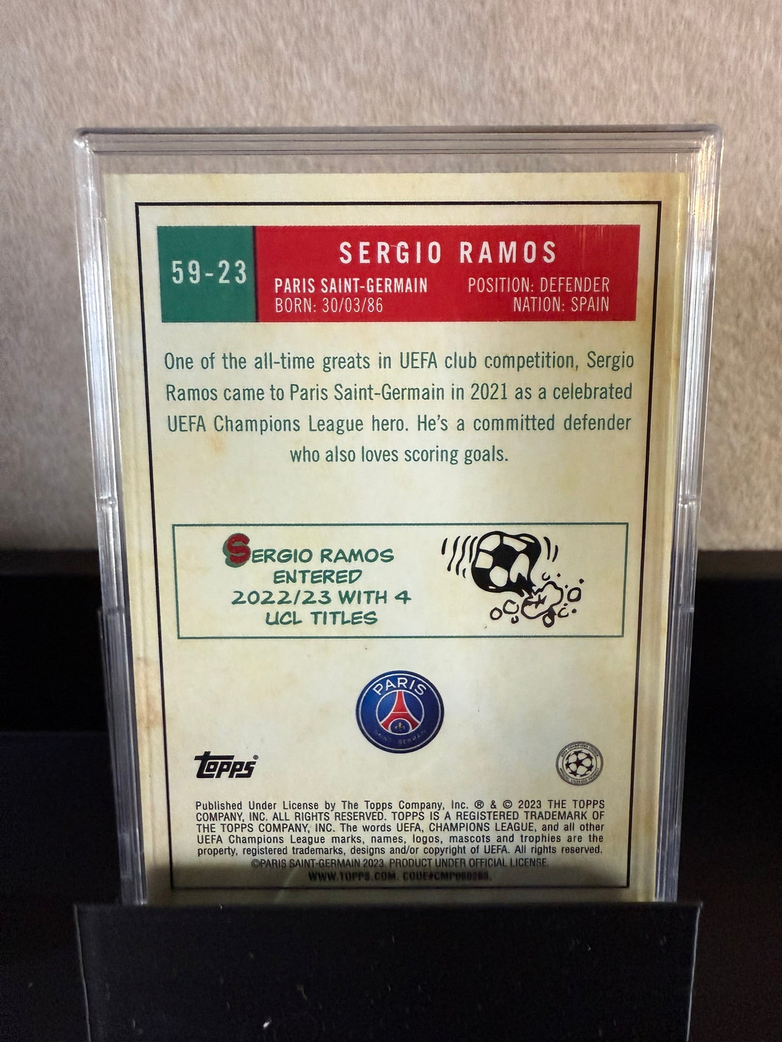Topps UEFA Champions League Sergio Ramos – PSG Defender Holofoil Insert