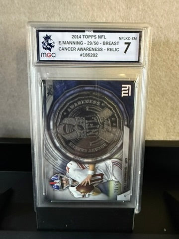2014 Topps NFL Eli Manning – Breast Cancer Awareness Relic /50 – MGC 7