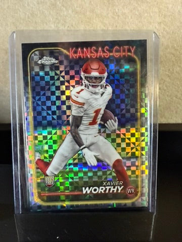 Xavier Worthy – Topps Chrome RC Refractor (Kansas City Chiefs)