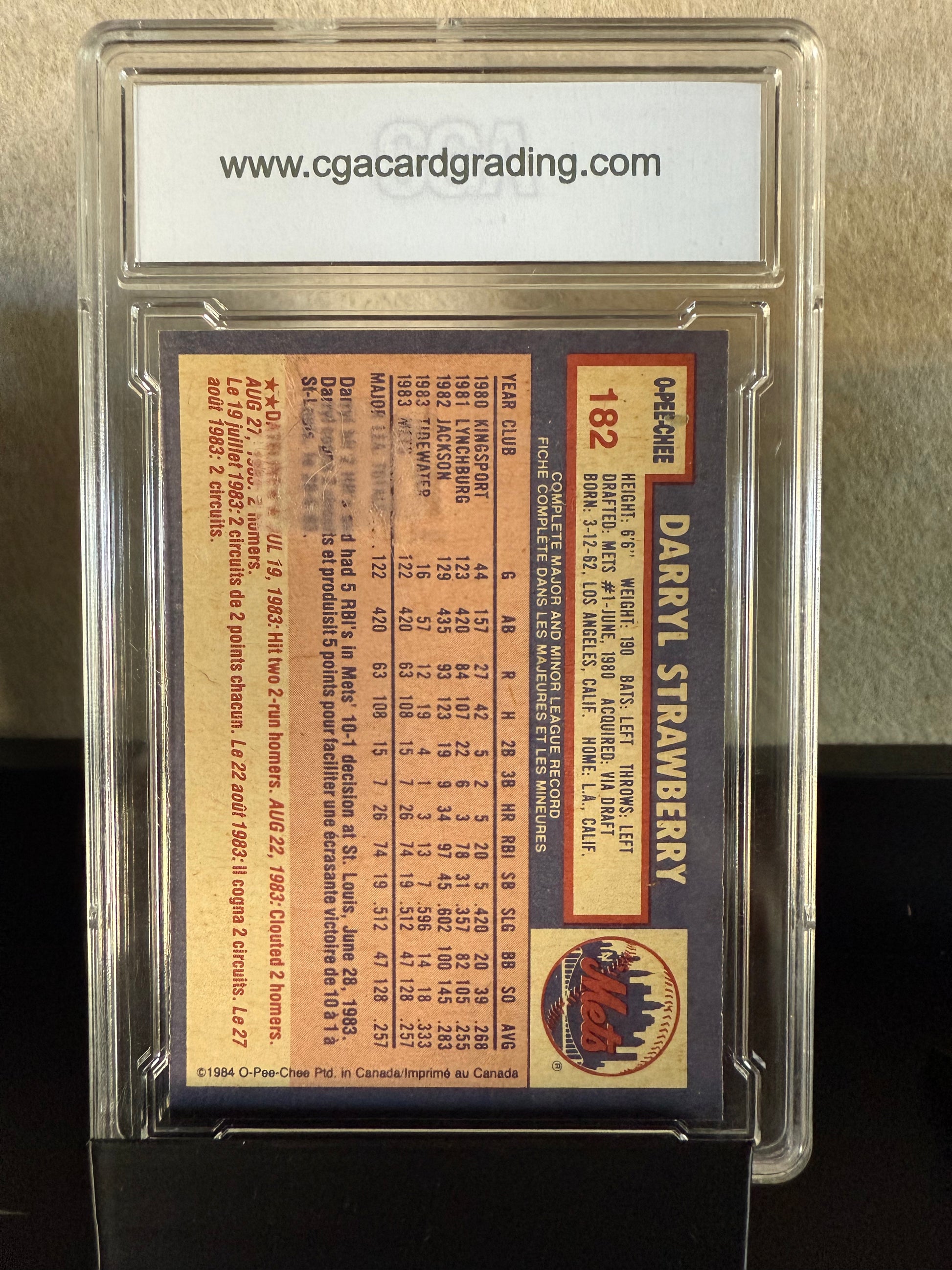 1984 O-Pee-Chee – Darryl Strawberry – #182 – CGA 6 EXMT
