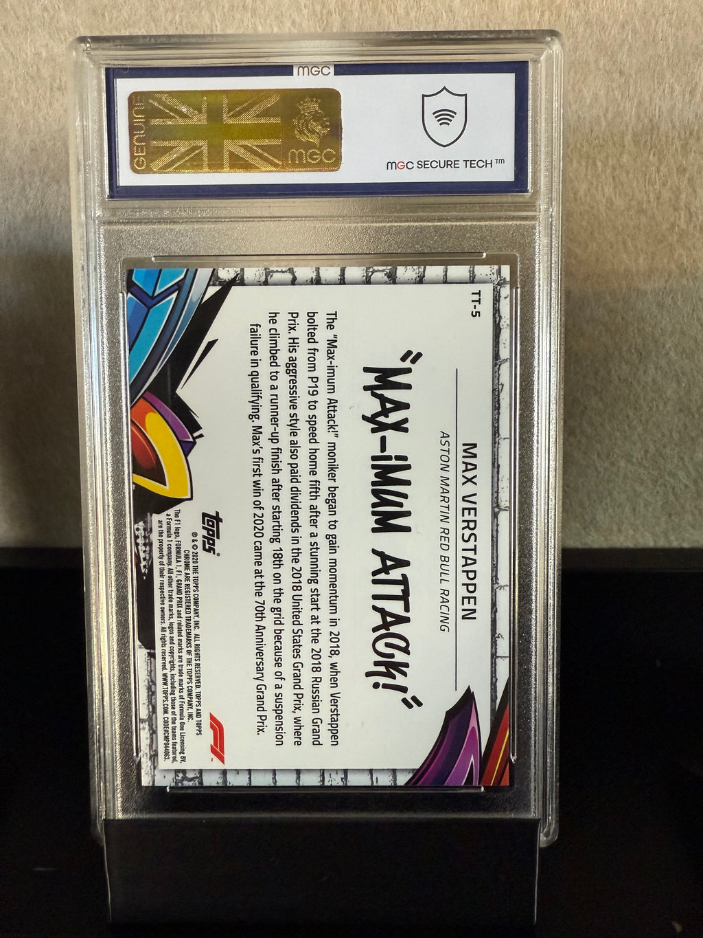 2020 Topps Chrome – Max Verstappen “Max-imum Attack!” – MGC 10 Gem Mint