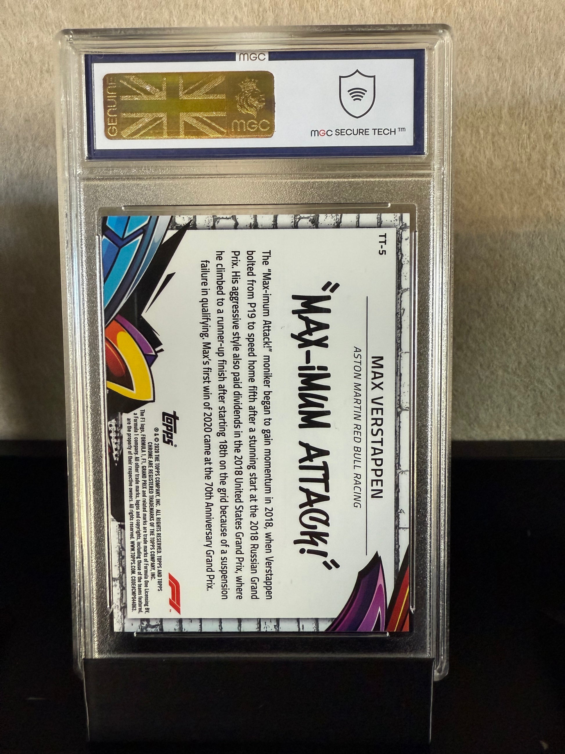 2020 Topps Chrome – Max Verstappen “Max-imum Attack!” – MGC 10 Gem Mint