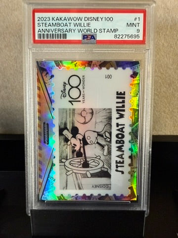 Steamboat Willie – 2023 Kakawow Disney 100 – Anniversary World Stamp – PSA 9 Mint