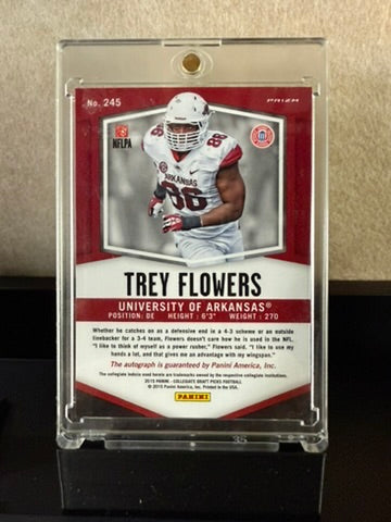 2015 Panini Prizm Draft Picks Trey Flowers RC Auto – Silver Prizm
