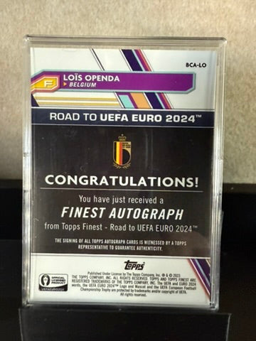 2023 Topps Finest National Debut Loïs Openda Auto – Belgium – Rookie Autograph