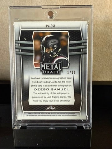 Leaf Metal Draft Deebo Samuel Auto Rookie Card – Silver Wave Prizm