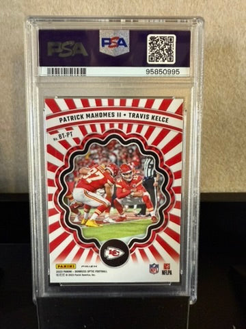 2023 Donruss Optic “Best Tuddys” – Mahomes II / Kelce – PSA 9 Mint