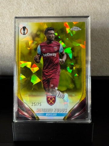 Mohammed Kudus – 2023 Topps Chrome UEFA – Yellow Lava Refractor /75 – West Ham
