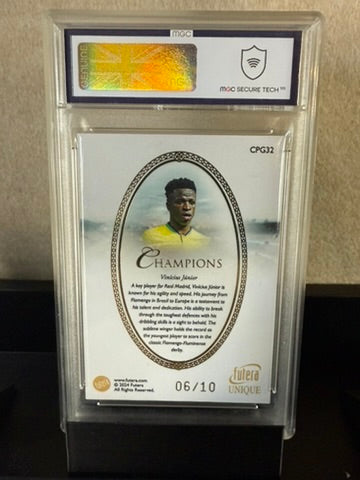 2024 Futera Unique Vinicius Jr. – Champions Gold Frame – 06/10 – MGC 10 GEM MINT – Brazil