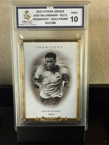 2023 Futera Unique Jude Bellingham 05/11 – Prominent Gold Frame – MGC 10 GEM MINT – England