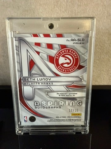 Seth Lundy – Spectra Rookie Autograph Pink Mojo Prizm (Atlanta Hawks)
