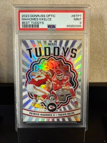 2023 Donruss Optic “Best Tuddys” – Mahomes II / Kelce – PSA 9 Mint