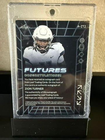 Leaf Futures Zion Turner Auto Rookie Card – Gold Foil