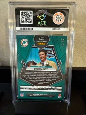 2023 Panini Mosaic Dan Marino – Purple No Huddle HOF 39/50 – Graded 9 Mint