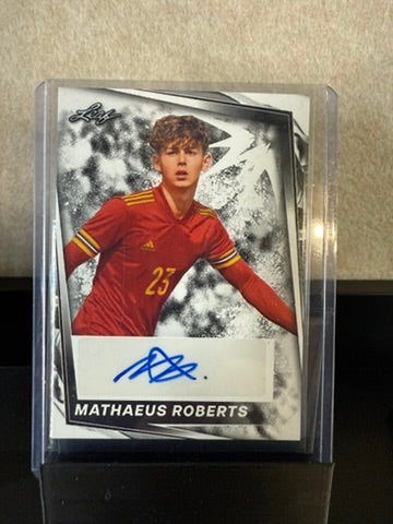 Mathaeus Roberts – Leaf Soccer Autograph – Wales National Team – Rookie Auto
