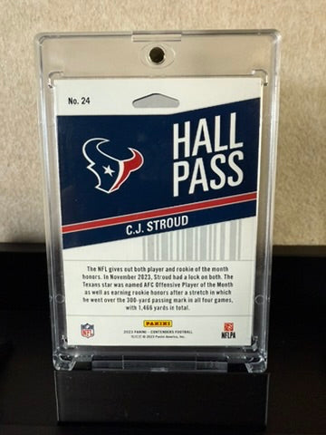 C.J. Stroud Rookie Card – 2023 Panini Contenders “Hall Pass” Holo Foil