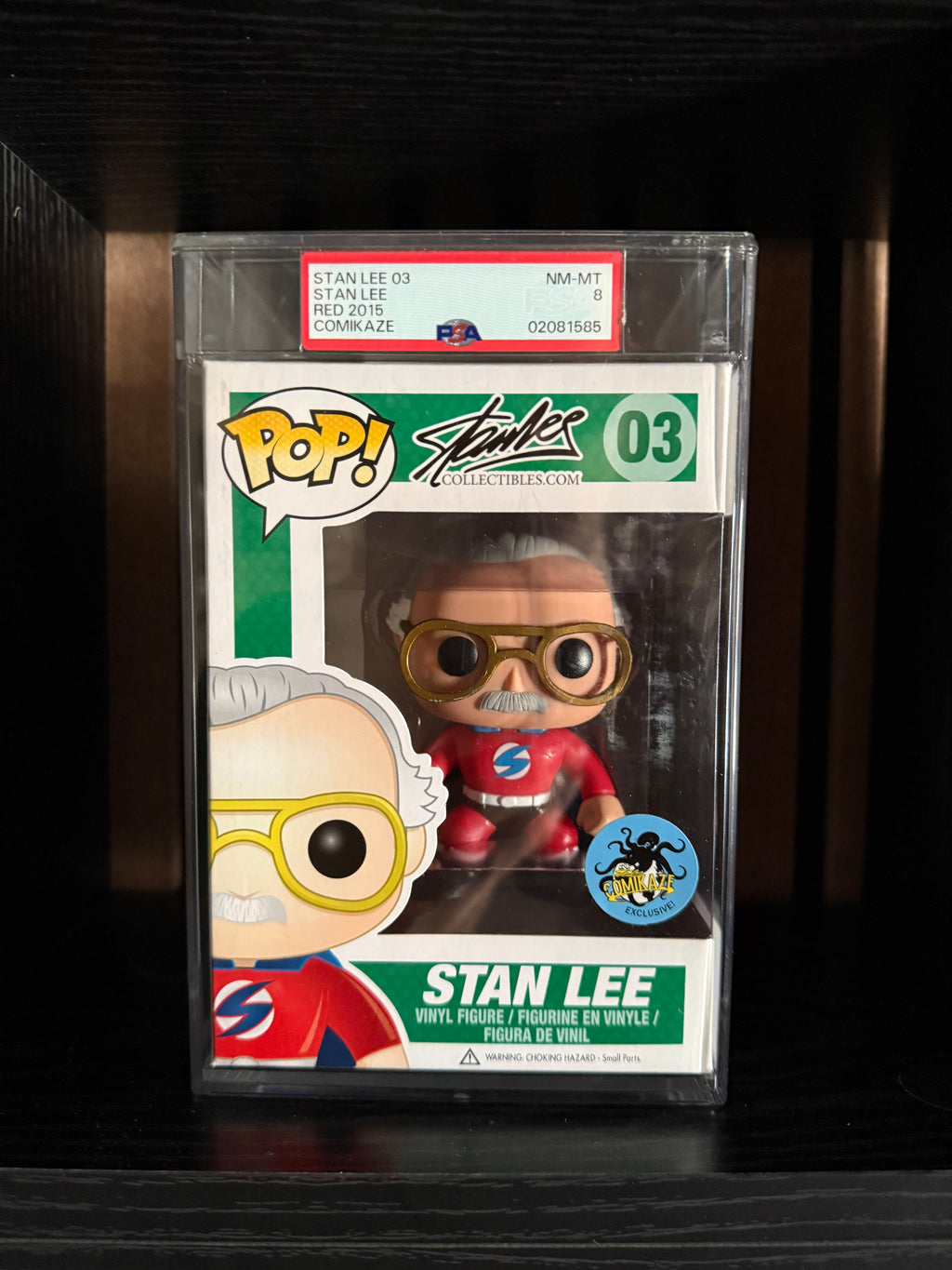 Stan Lee Funko Pop #03 – 2015 Comikaze Exclusive (PSA 8 NM-MT)
