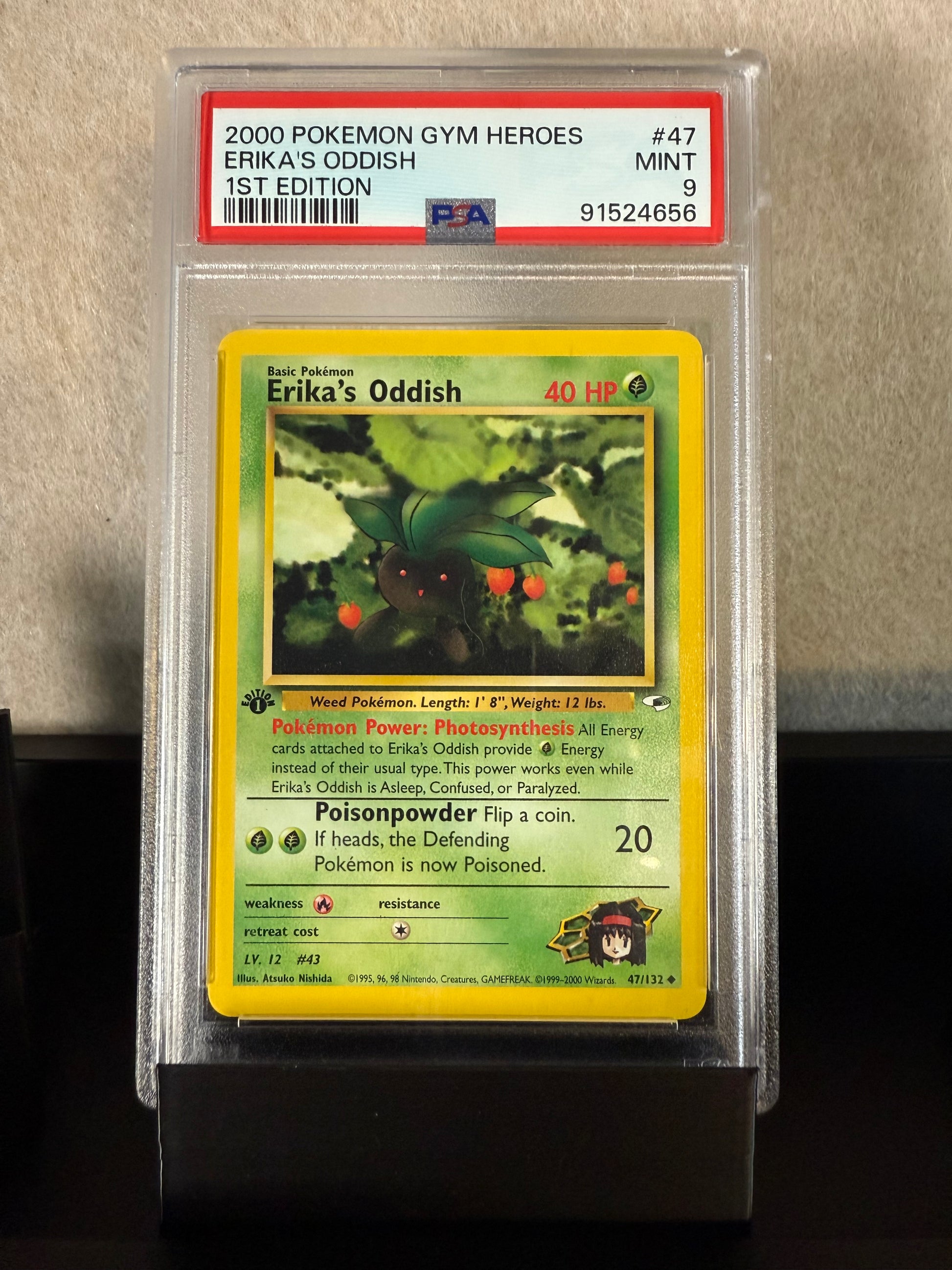 Erika’s Oddish – 2000 Gym Heroes 1st Edition (PSA 9 Mint)