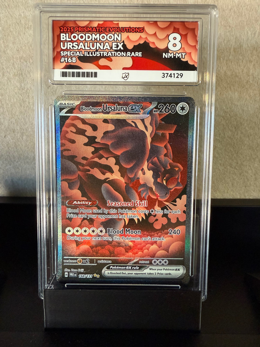 Bloodmoon Ursaluna EX – 2025 Prismatic Evolutions Special Illustration Rare (PSA 8 NM-MT)